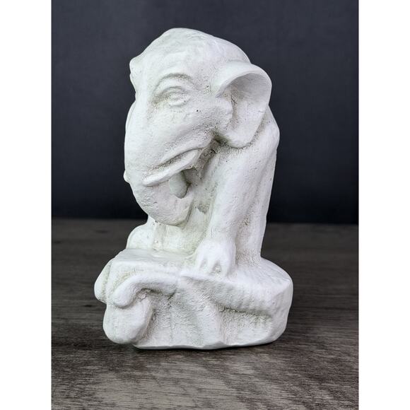Vintage Elephant Gargoyle Sculpture Mythical Creature Statue Plaster 5.5” - Picture 1 of 8
